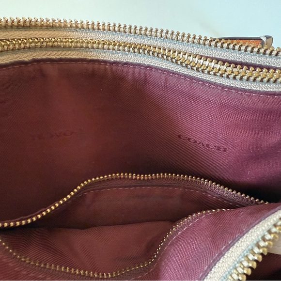 Coach Dreamer Bag Leather Shoulder Suede Casual Chic Colorblock Elegant Tan - Picture 11 of 16